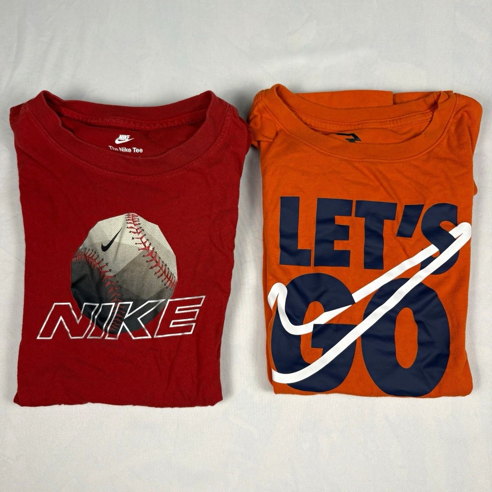 Nike Boys 2 Lot Youth Large T-Shirts Baseball Graphic 3Brand Russell Wilson